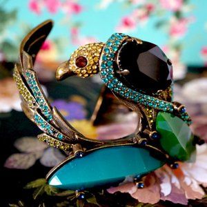 LANVIN  Brass & Swarovski Cuff Bracelet